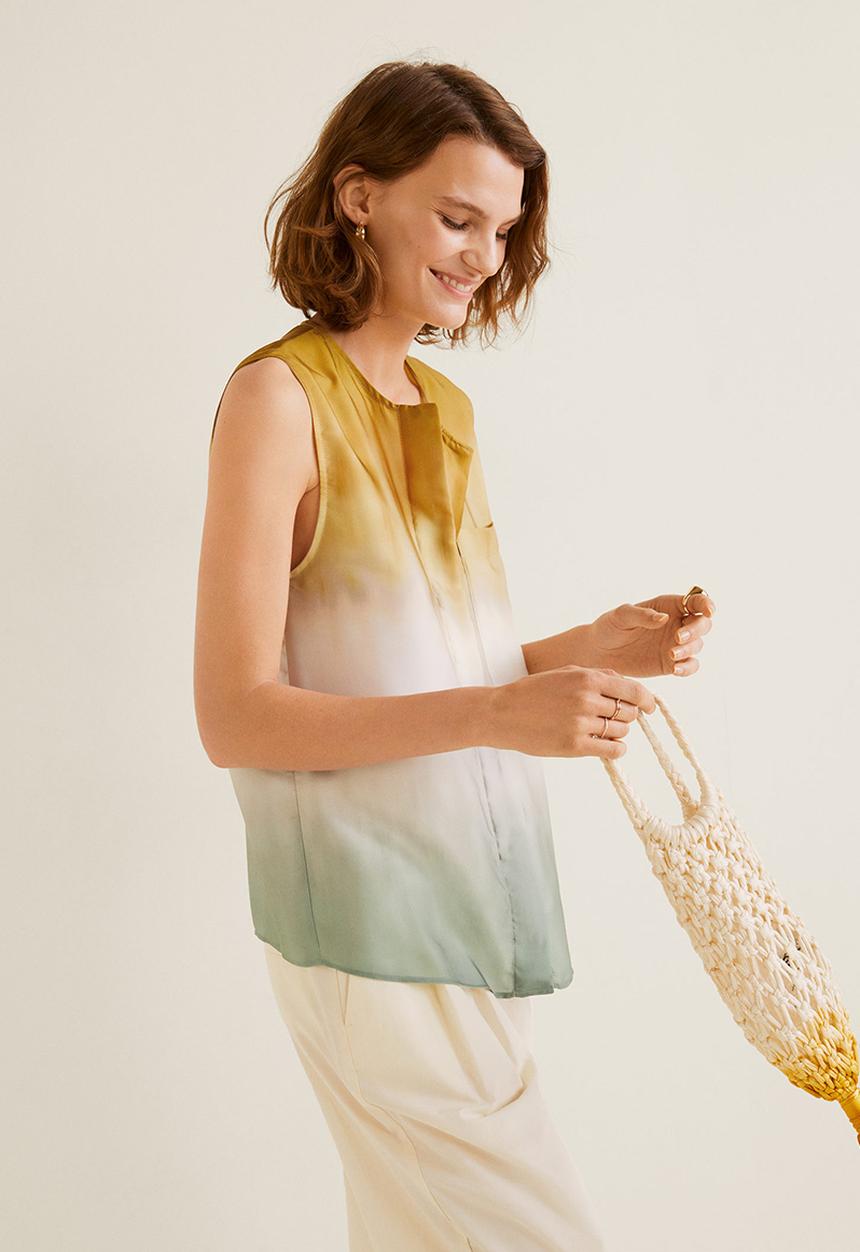 MANGO - Sleeveless tie-dye blouse - multi
