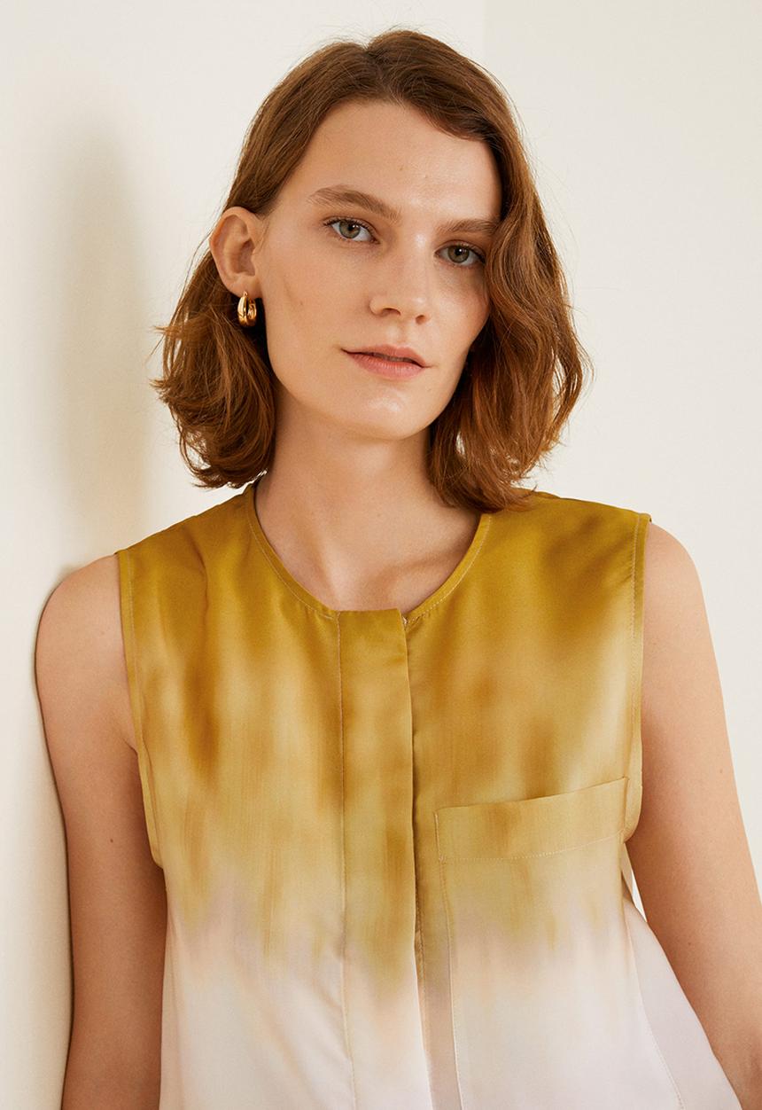 MANGO - Sleeveless tie-dye blouse - multi