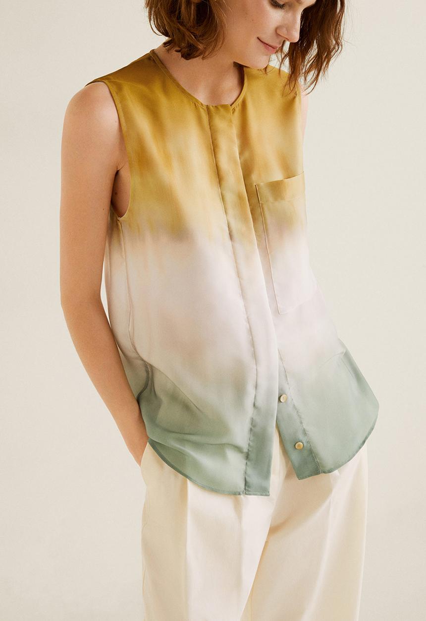 MANGO - Sleeveless tie-dye blouse - multi