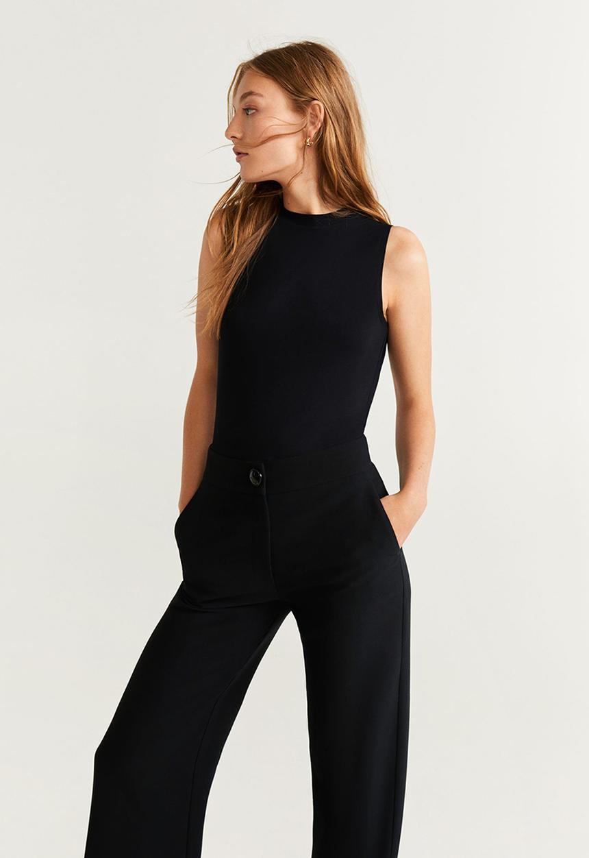MANGO - Flowly sleeveless top - black