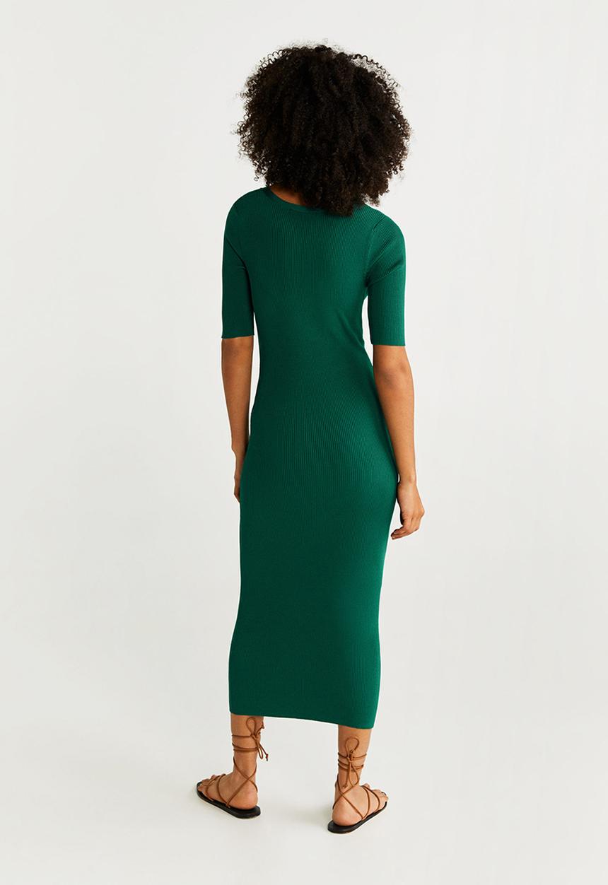 MANGO - Tailored ribbed dress - green