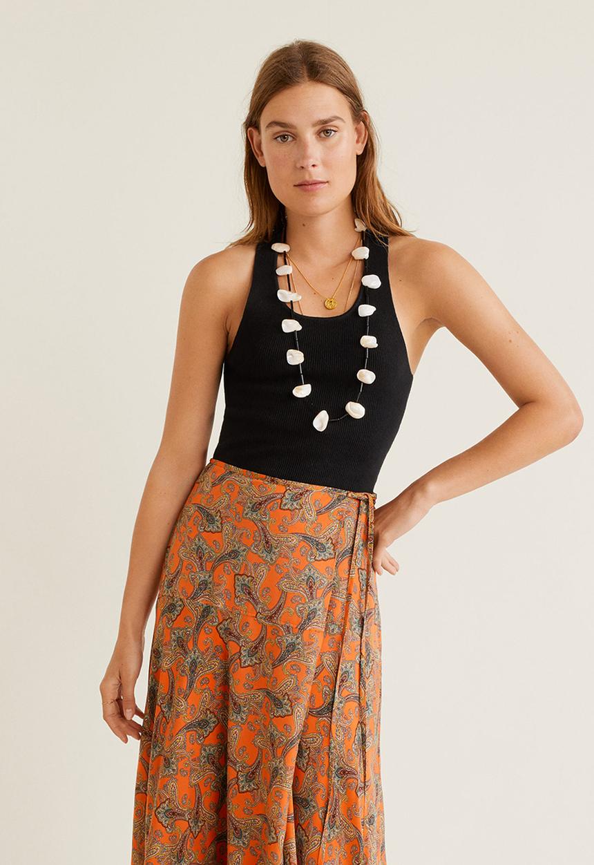 MANGO - Wrap back top - black
