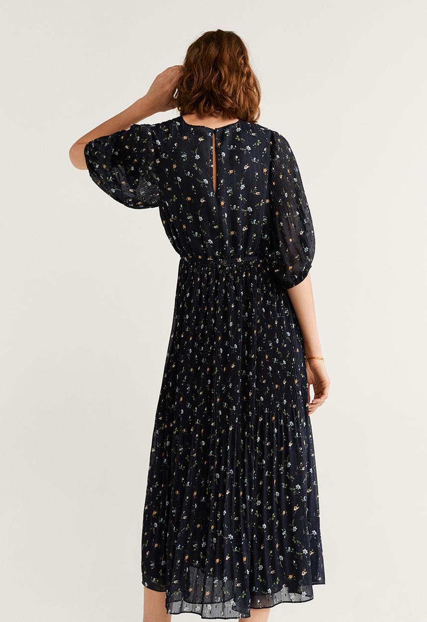 MANGO - Pleated dress - navy