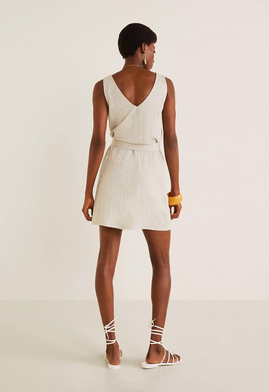 MANGO - Belt detail dress - grey