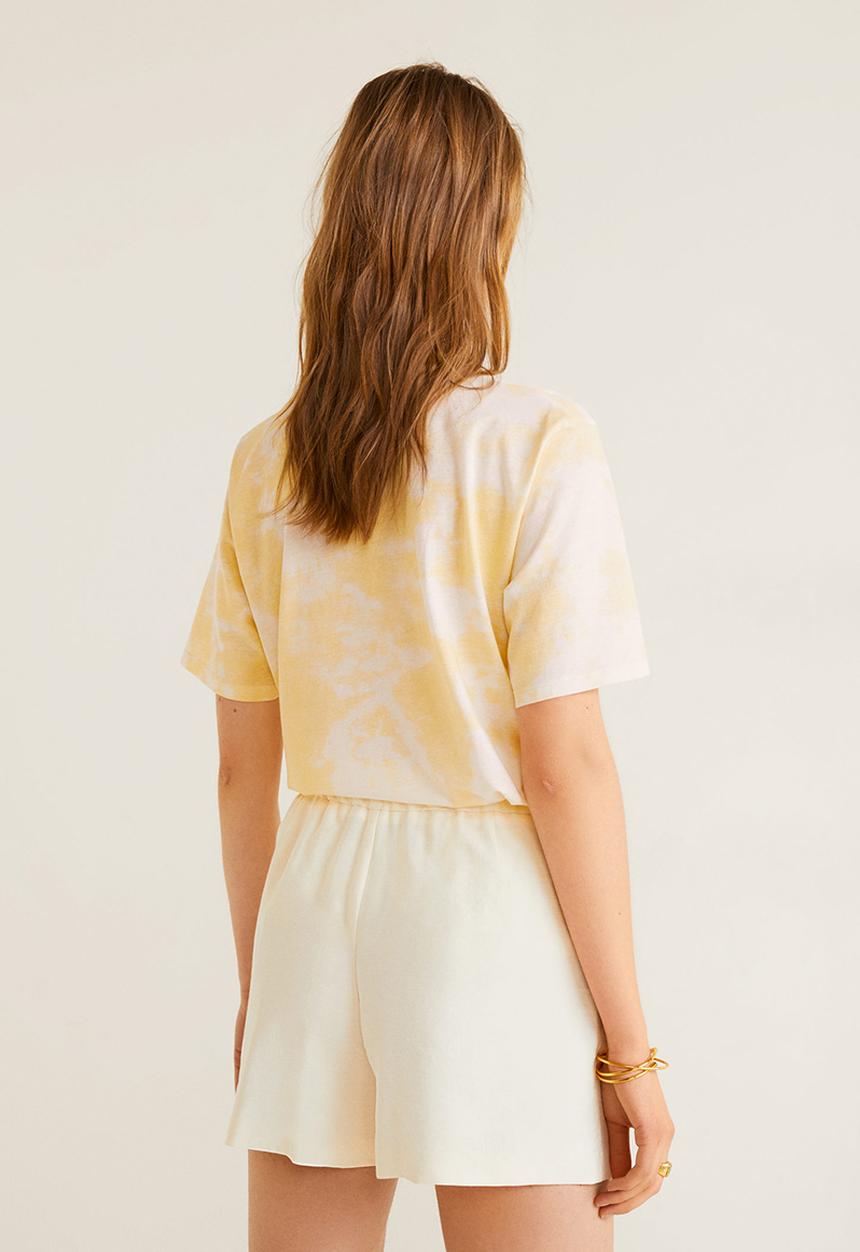 MANGO - Buttoned highwaist shorts - white