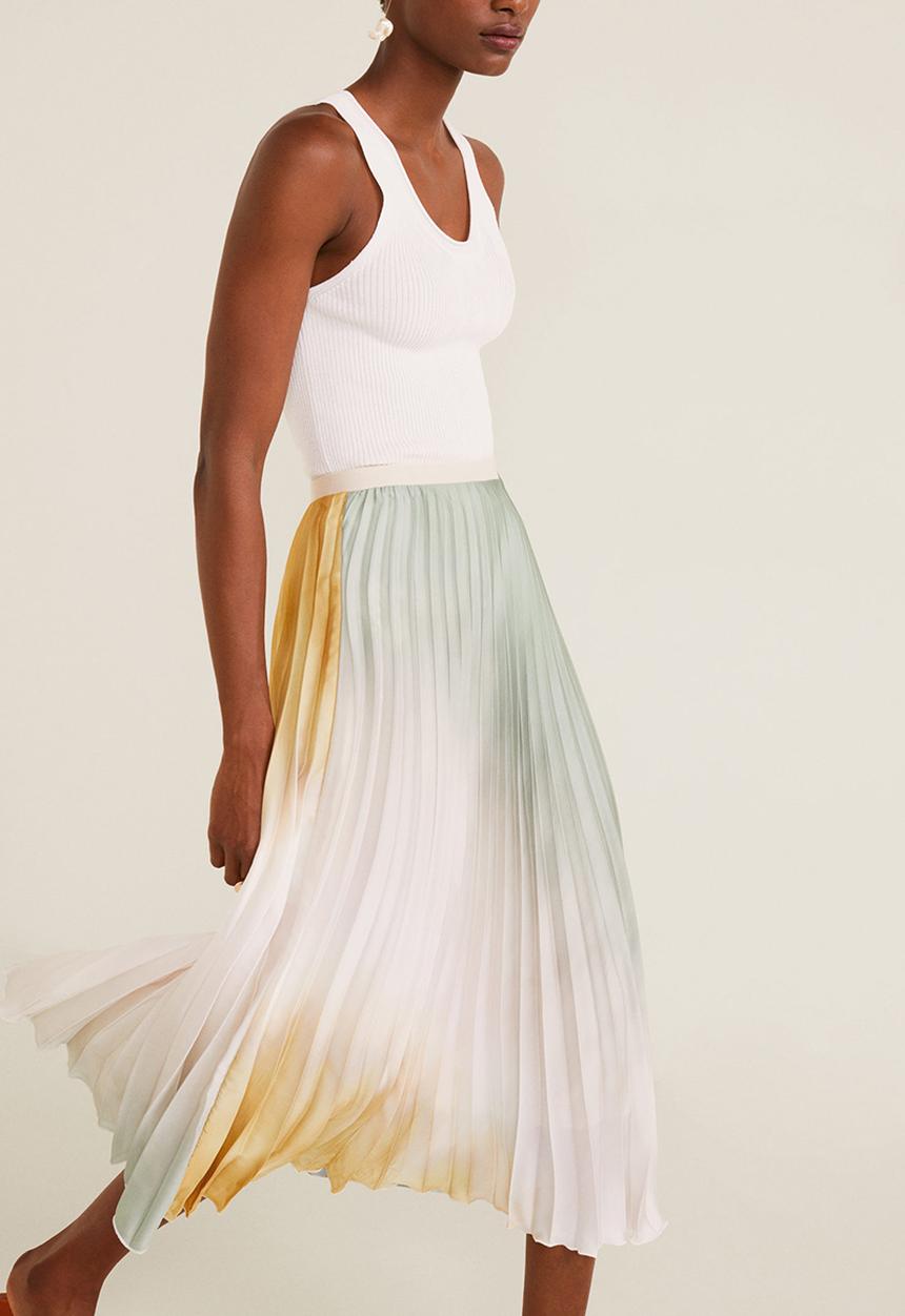 MANGO - Pleated skirt - multi