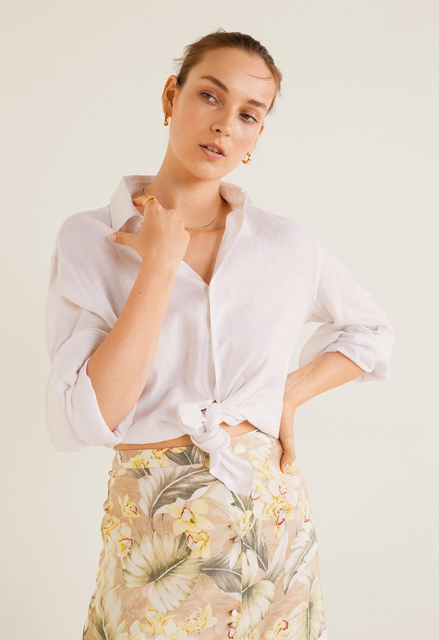 MANGO - All over print skirt - neutral
