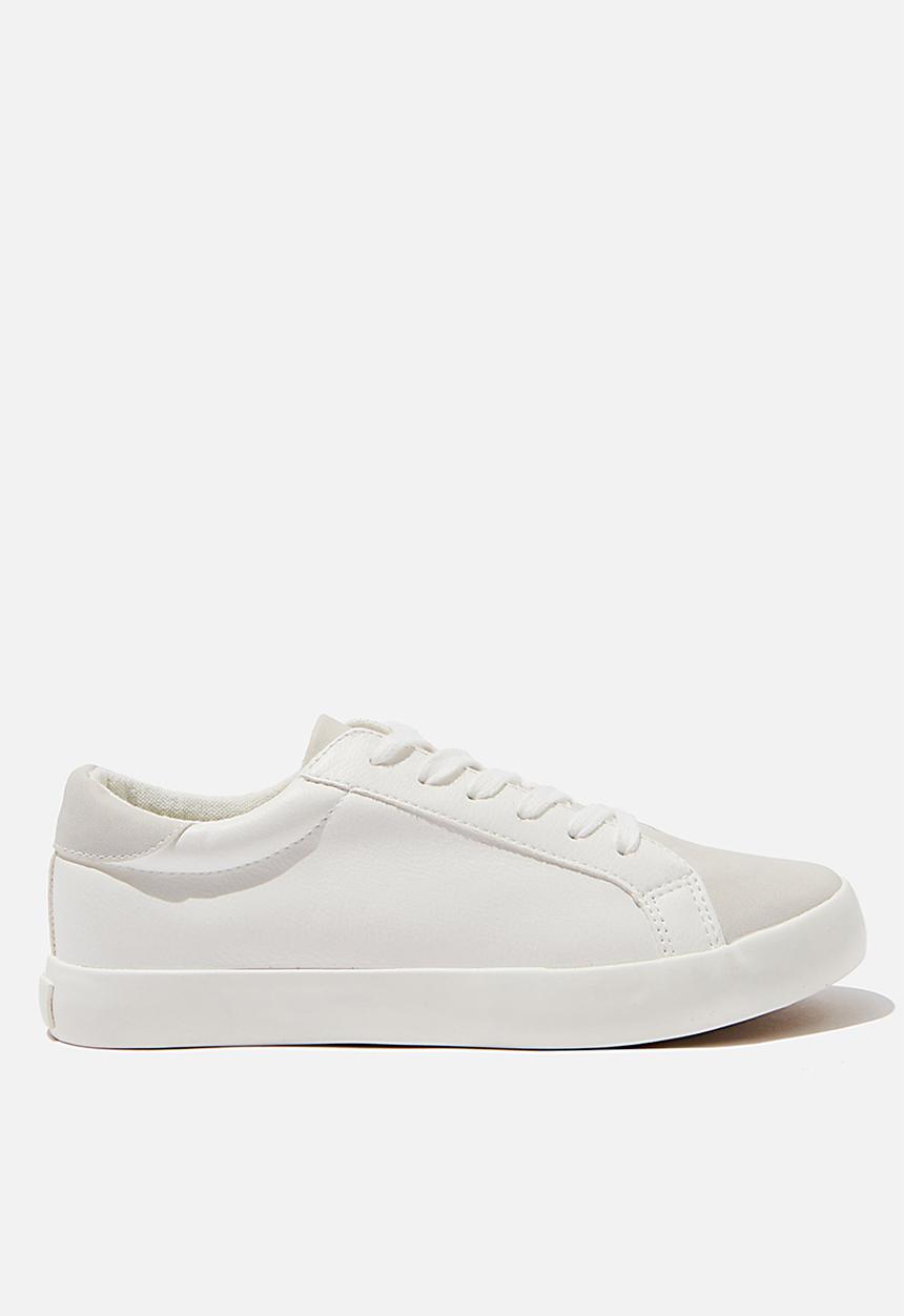 Cotton On - Ally low rise sneaker - white & grey