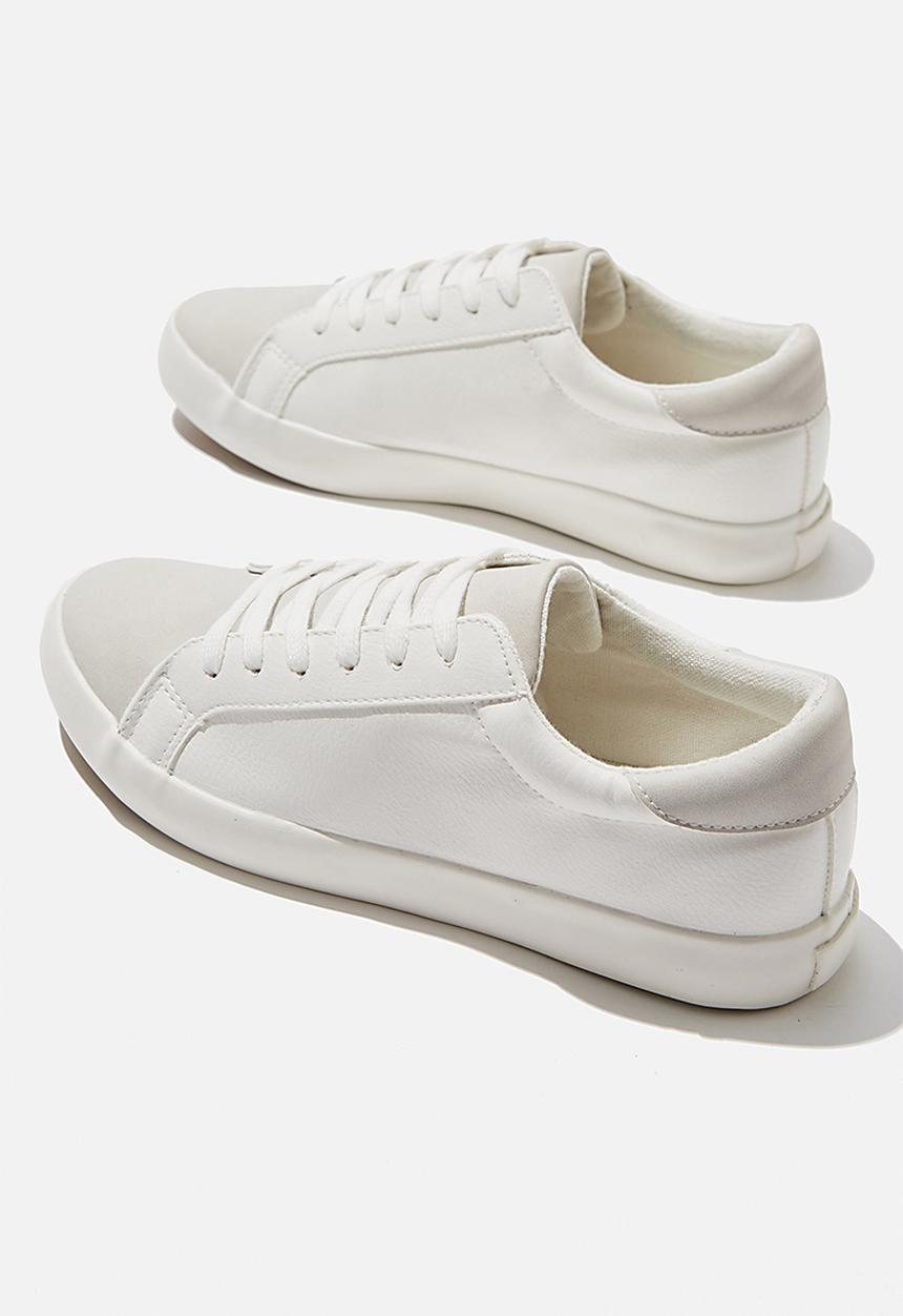 Cotton On - Ally low rise sneaker - white & grey