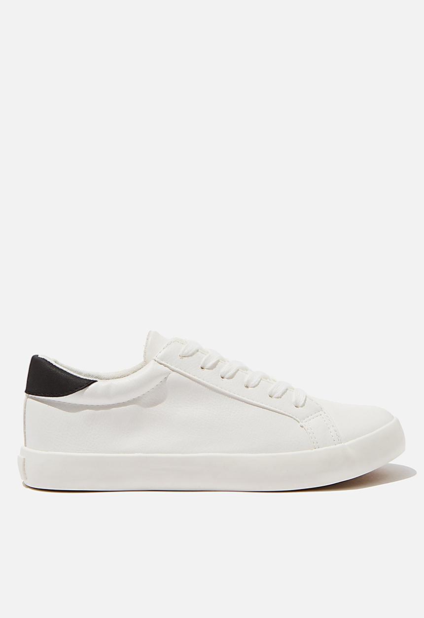 Cotton On - Ally low rise sneaker- white & black