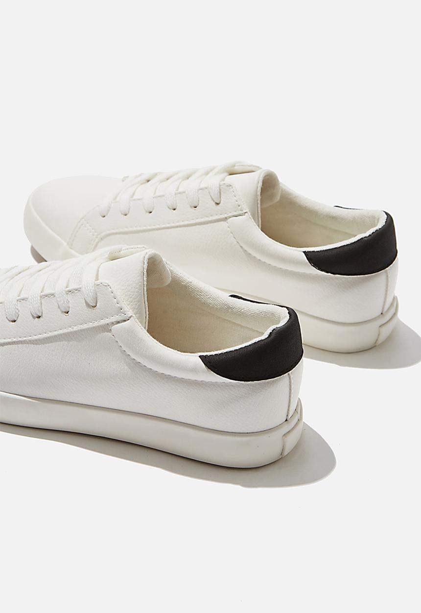 Cotton On - Ally low rise sneaker- white & black