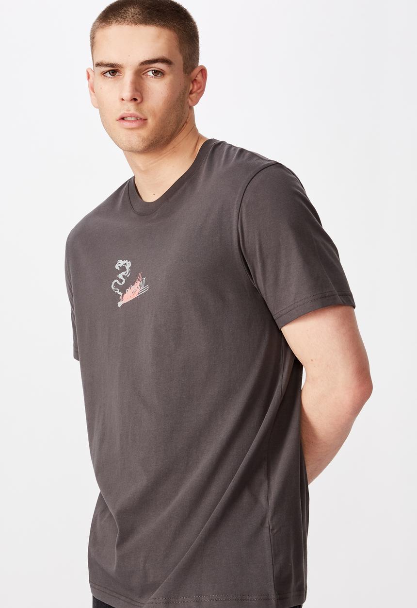 Factorie - Burnout regular graphic T-shirt - charcoal 