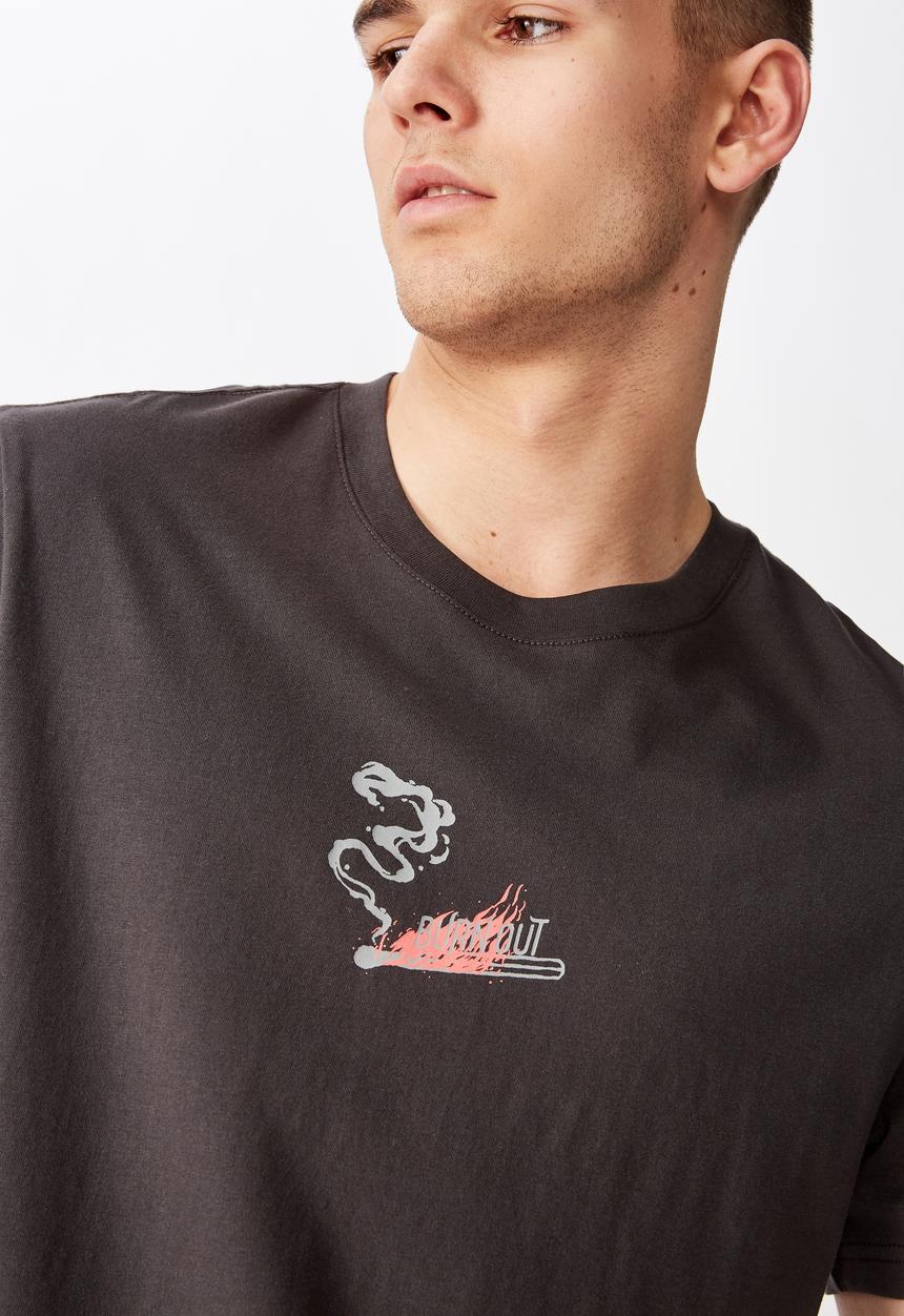 Factorie - Burnout regular graphic T-shirt - charcoal 