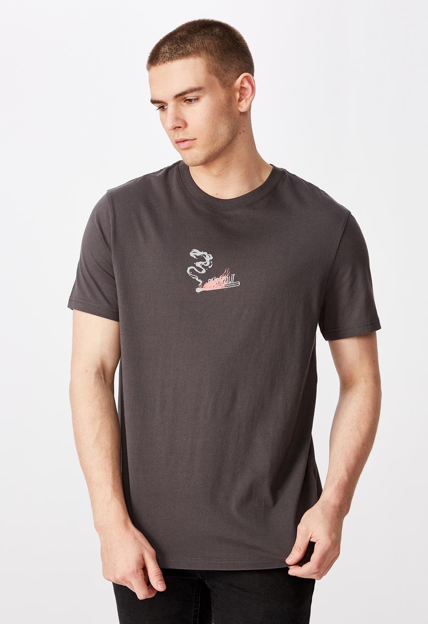 Factorie - Burnout regular graphic T-shirt - charcoal 