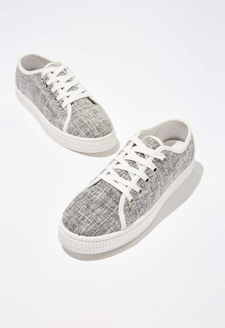 Cotton On - Chelsea creeper plimsoll - grey & white