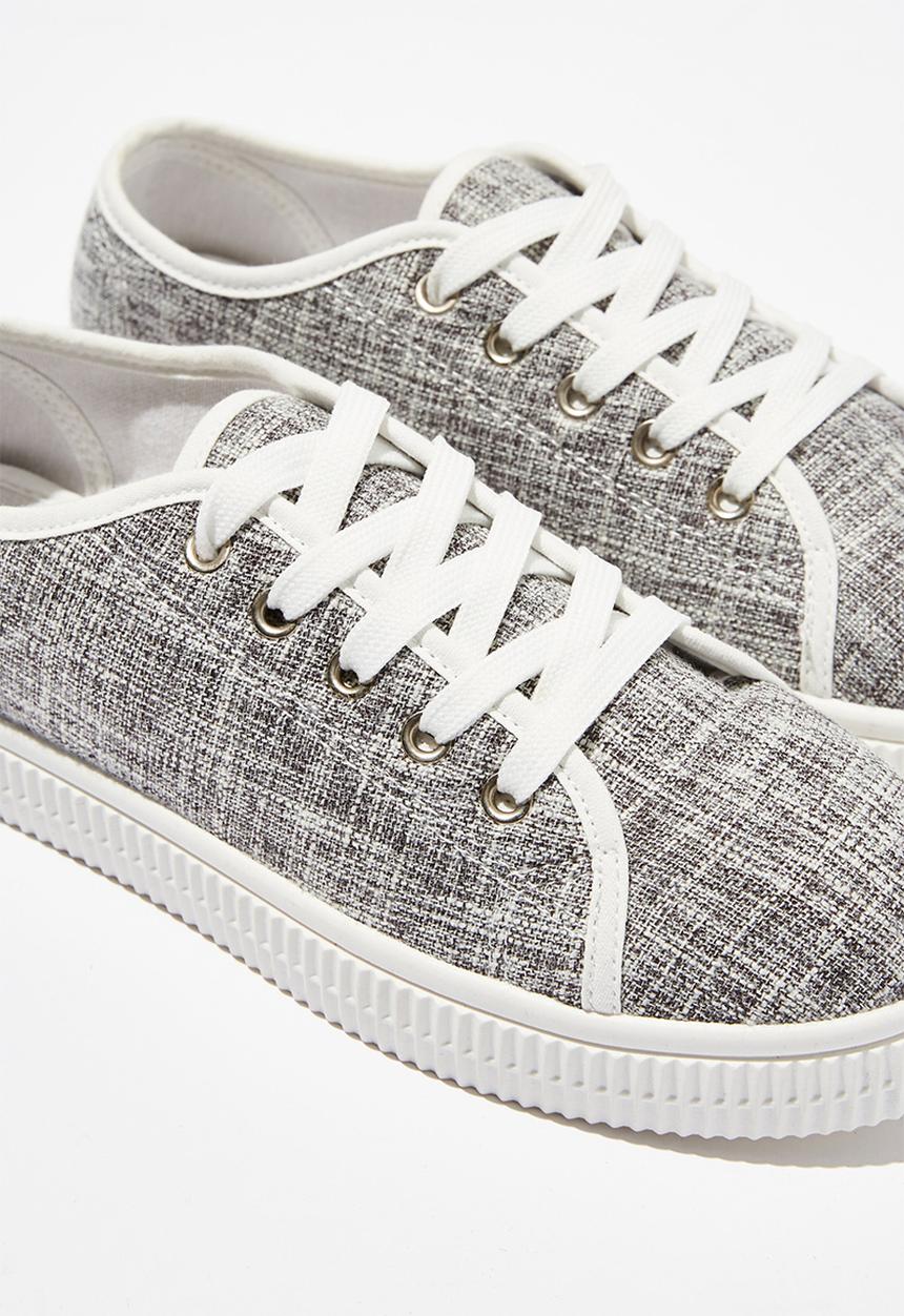 Cotton On - Chelsea creeper plimsoll - grey & white