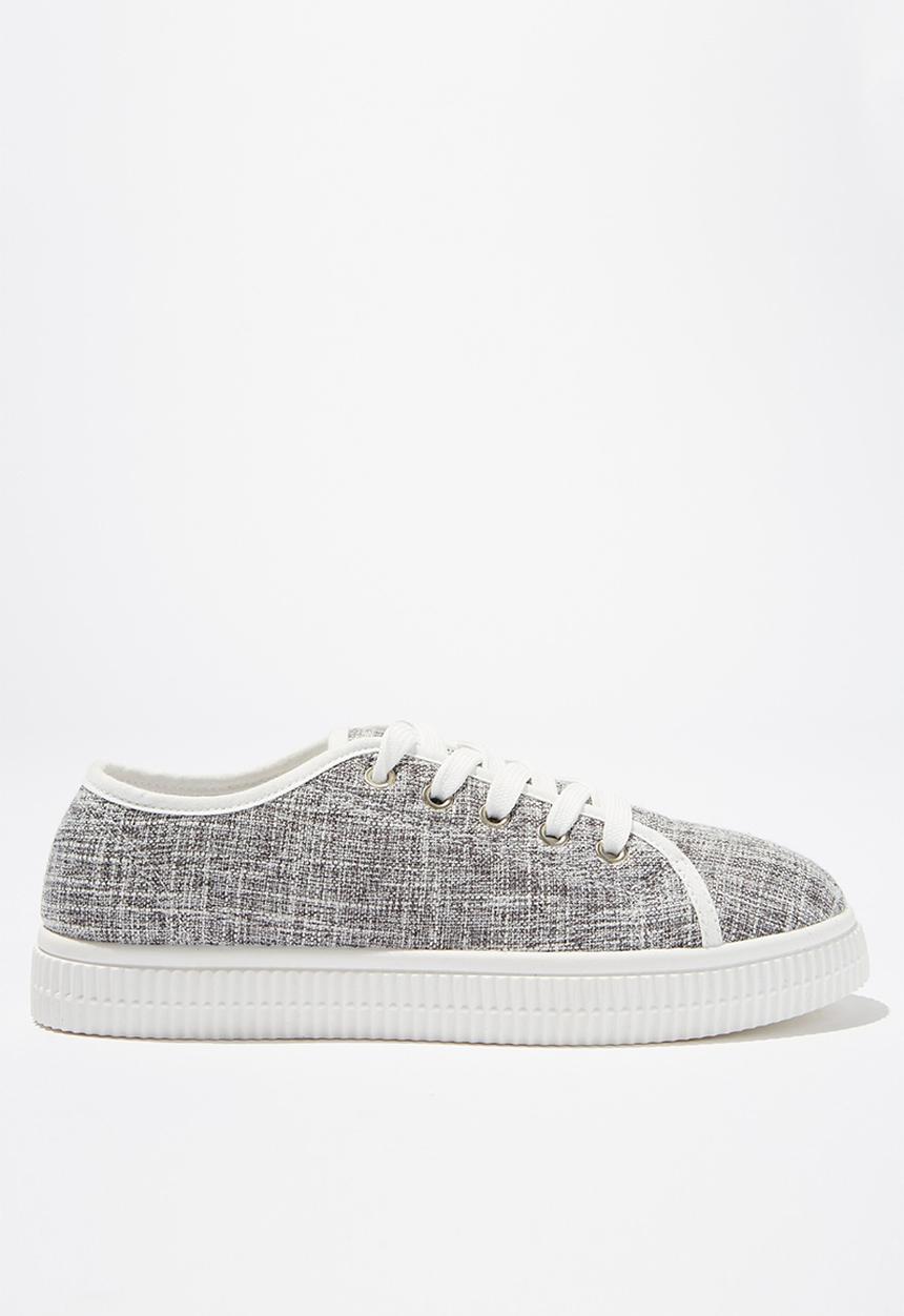 Cotton On - Chelsea creeper plimsoll - grey & white