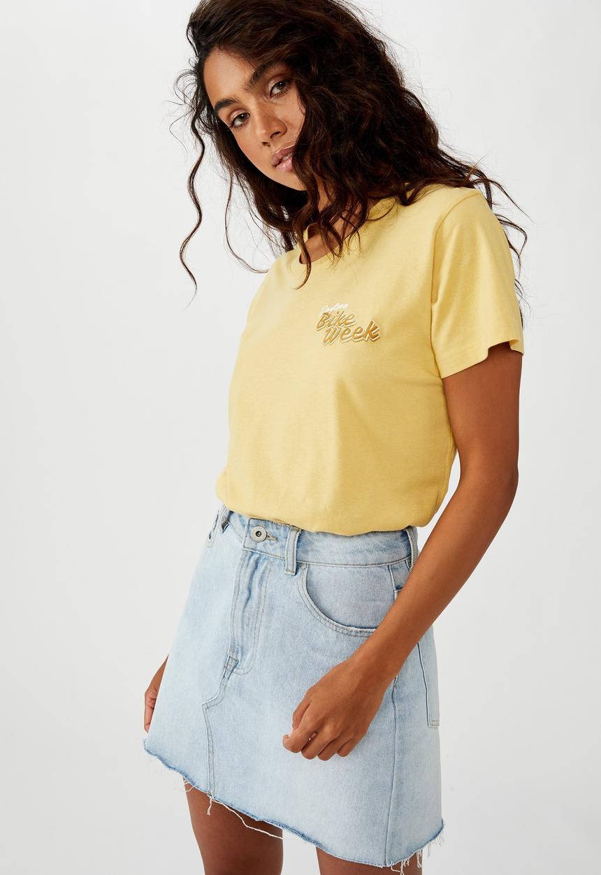 Cotton On - Classic vintage T-shirt bike week - yellow