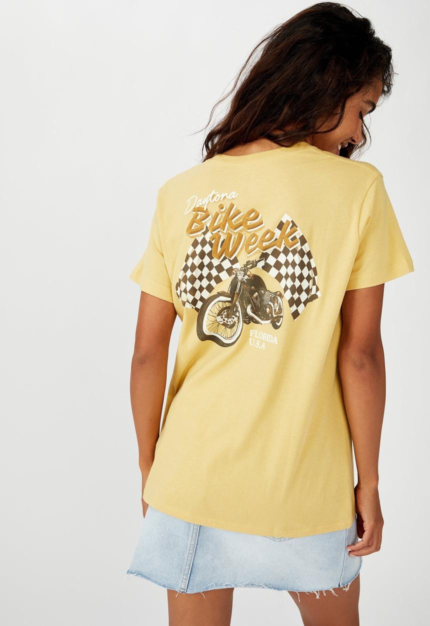 Cotton On - Classic vintage T-shirt bike week - yellow