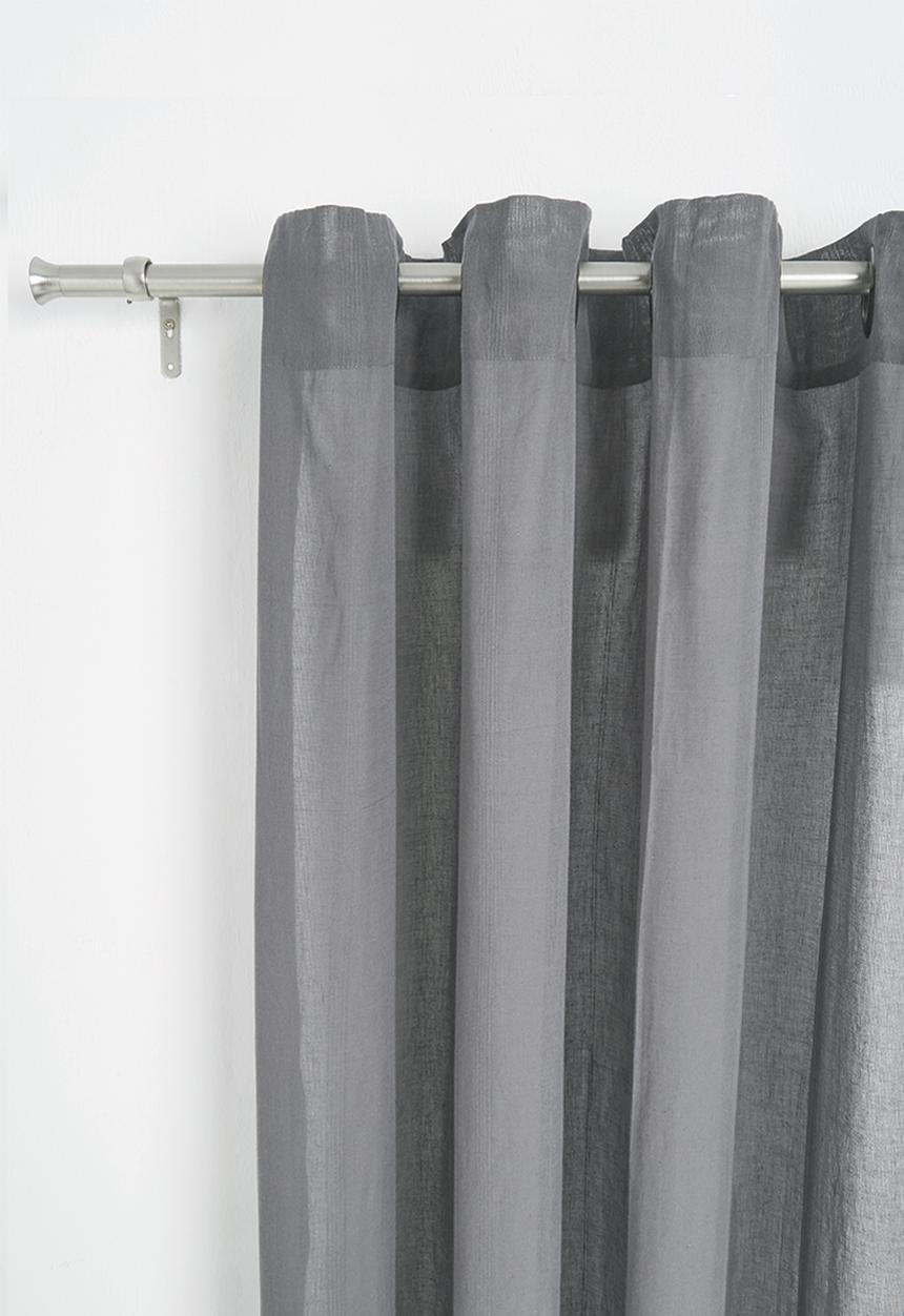 Sixth Floor - Textured sheer eyelet curtain - grey