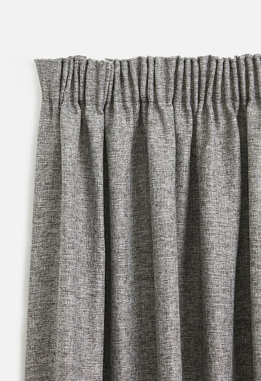 Sheraton Textiles - Manhattan taped curtain - charcoal melange