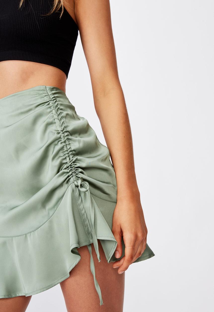 Cotton On - Coco rouched mini skirt - green