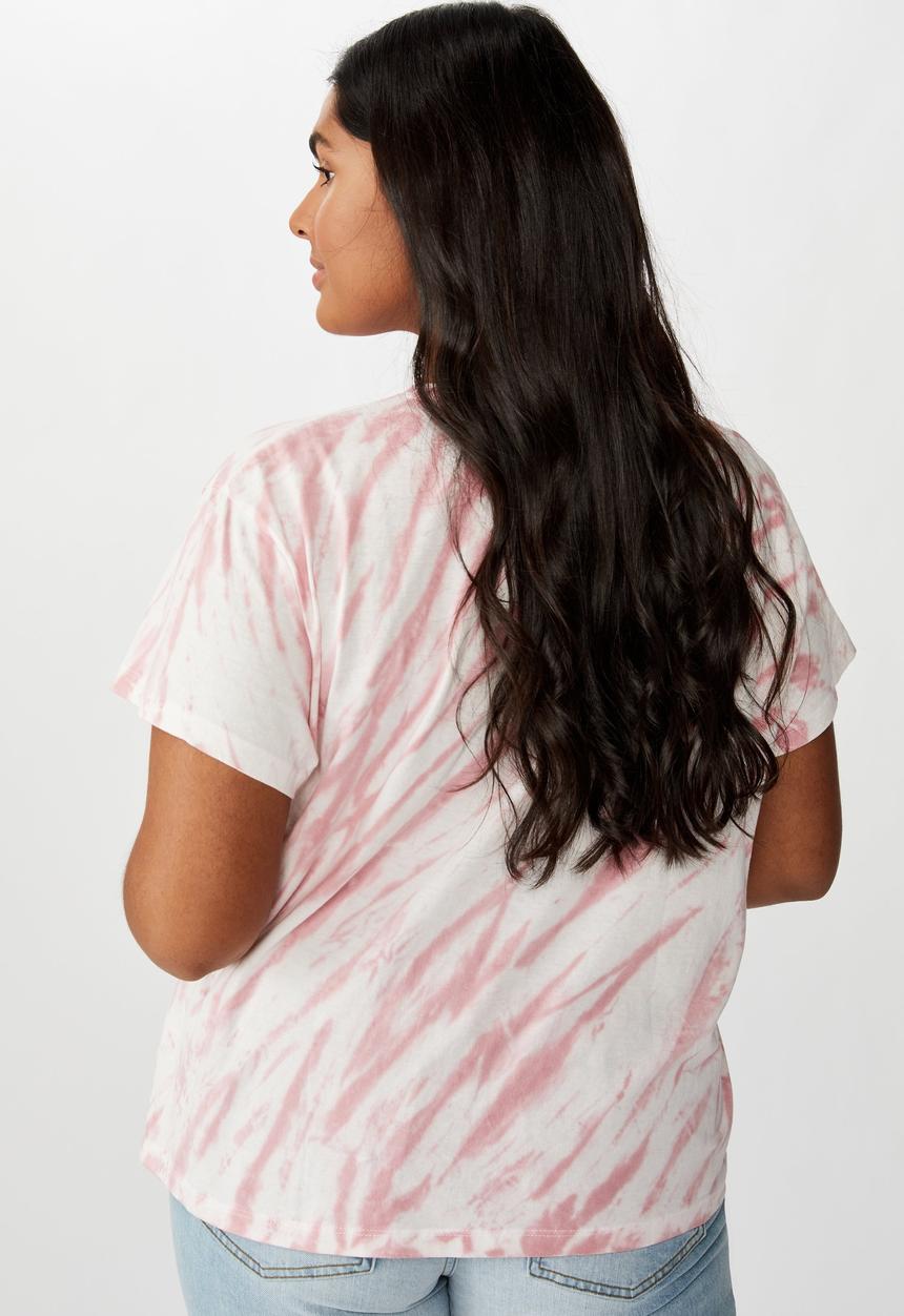 Cotton On - Curve graphic tee Jamieson motors - pink & white 