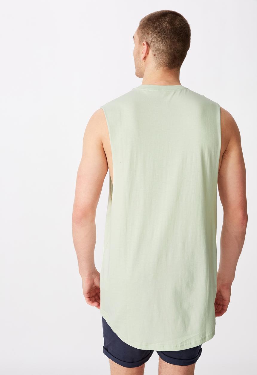 Factorie - Good vibes graphic muscle tank - green 