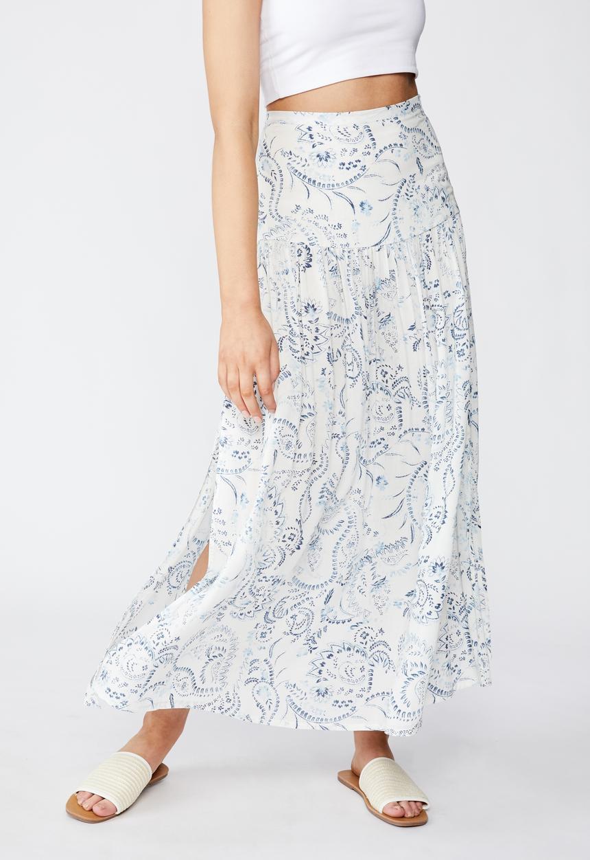 Cotton On - Nadia maxi skirt - blue & white