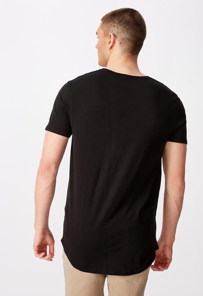 Factorie - Curved graphic T-shirt - black