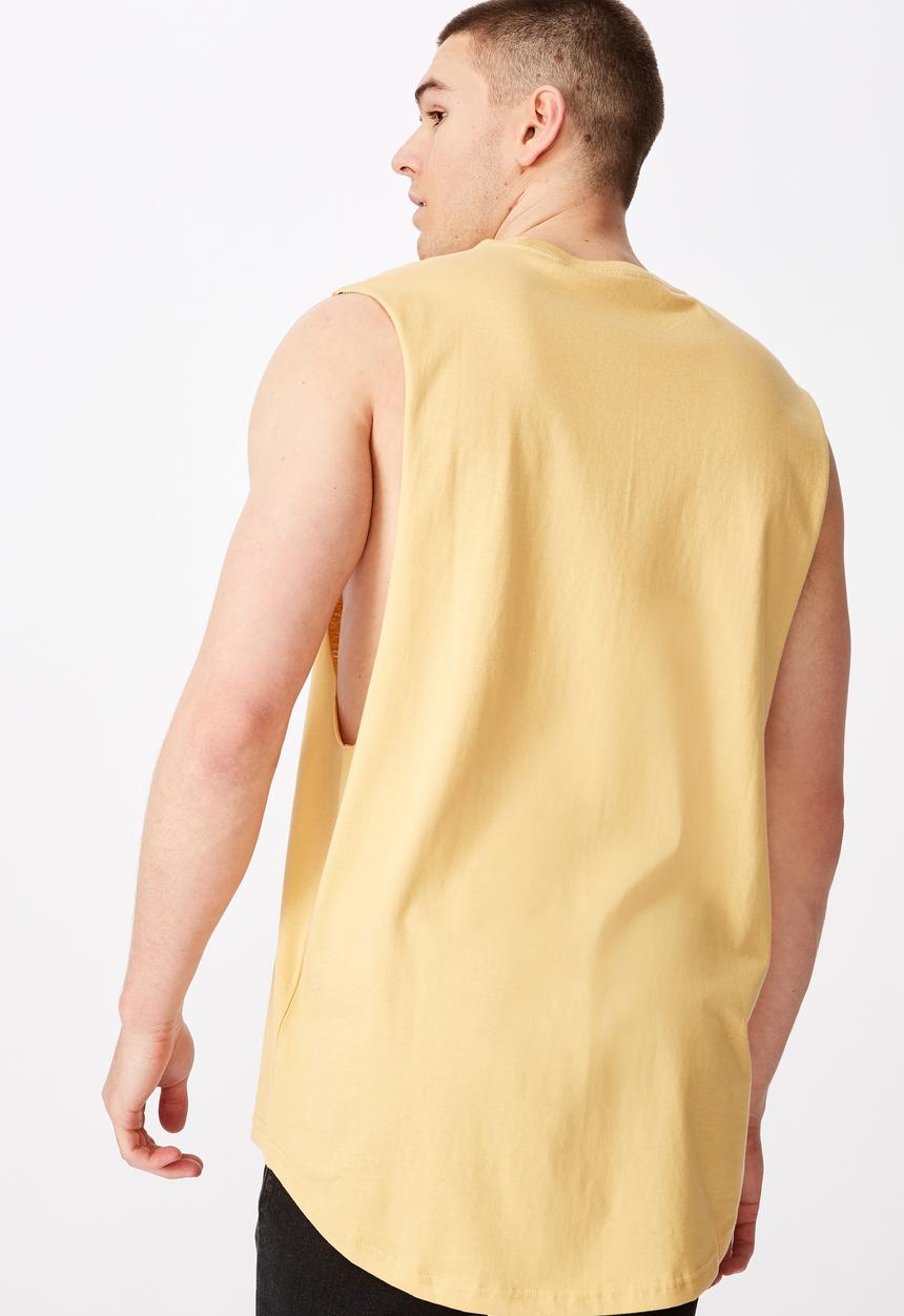 Factorie - Nice life graphic muscle tank - yellow 