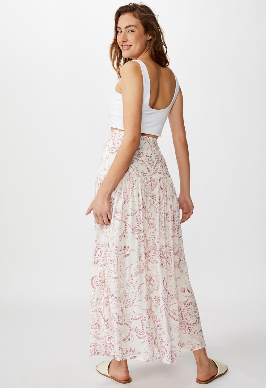 Cotton On - Nadia maxi skirt - white & pink