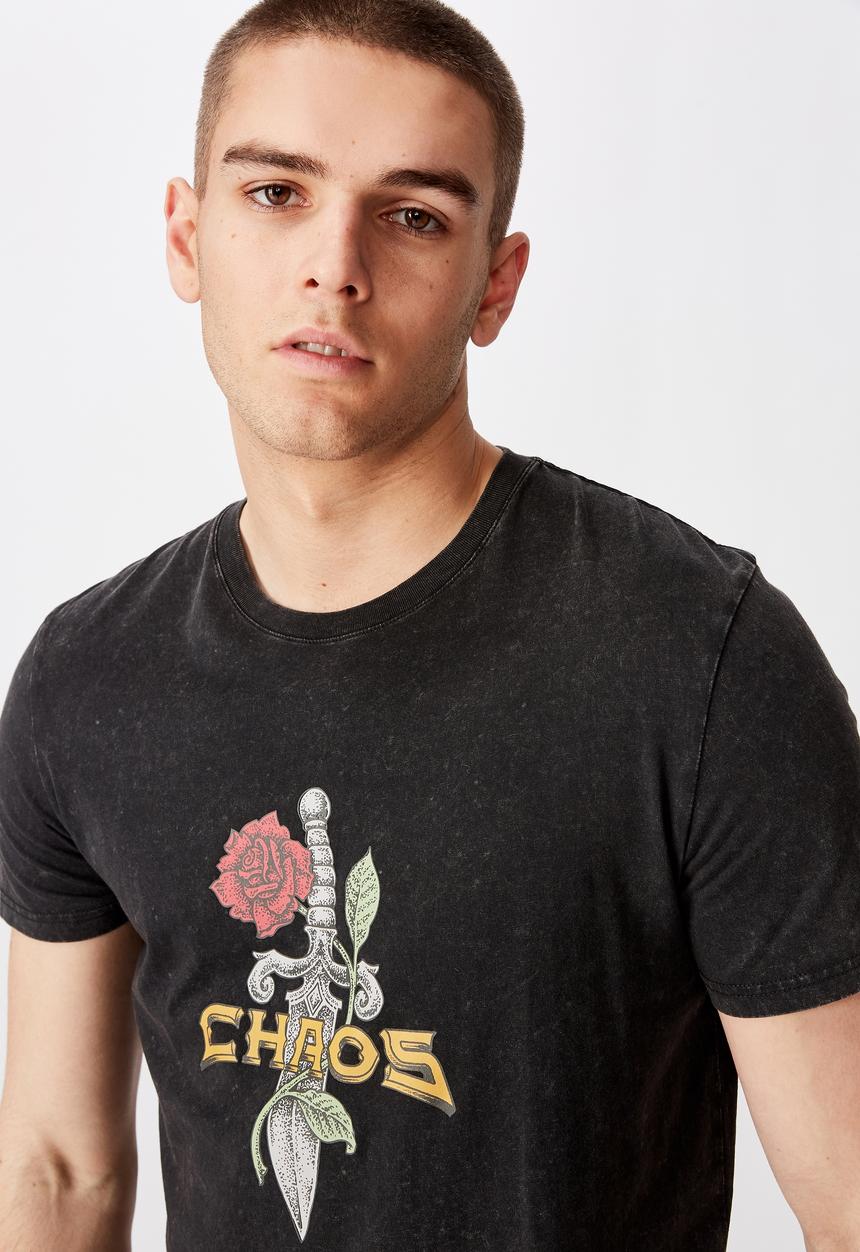 Factorie - Dagger slim graphic T-shirt - black