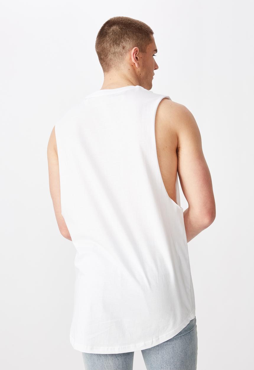 Factorie - Reign graphic muscle tank - white