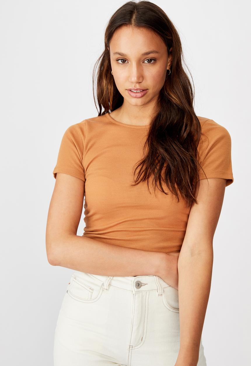 Cotton On - Millicent crew neck side tie - orange
