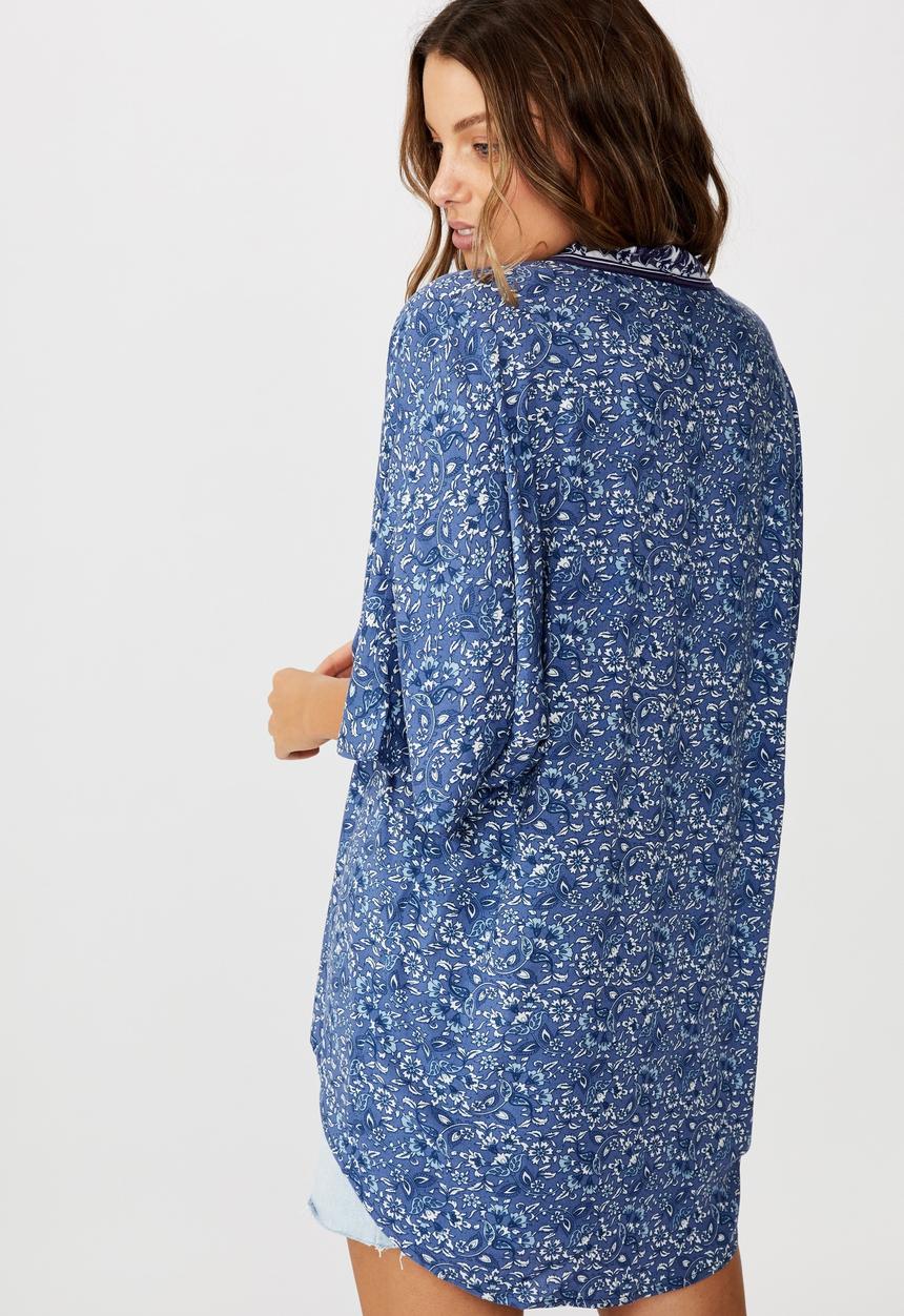 Cotton On - Wanderlust kimono - blue & white