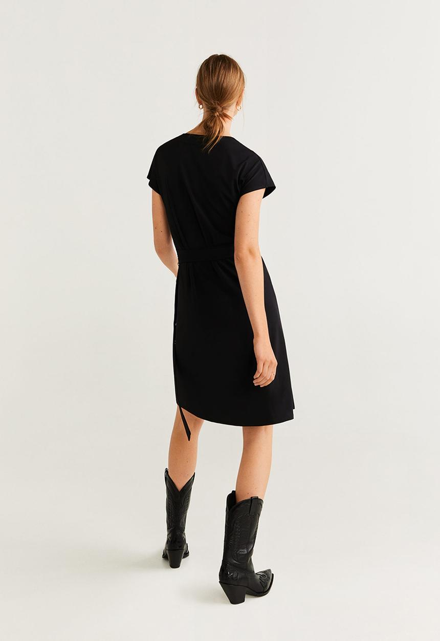MANGO - Dress crossep - black