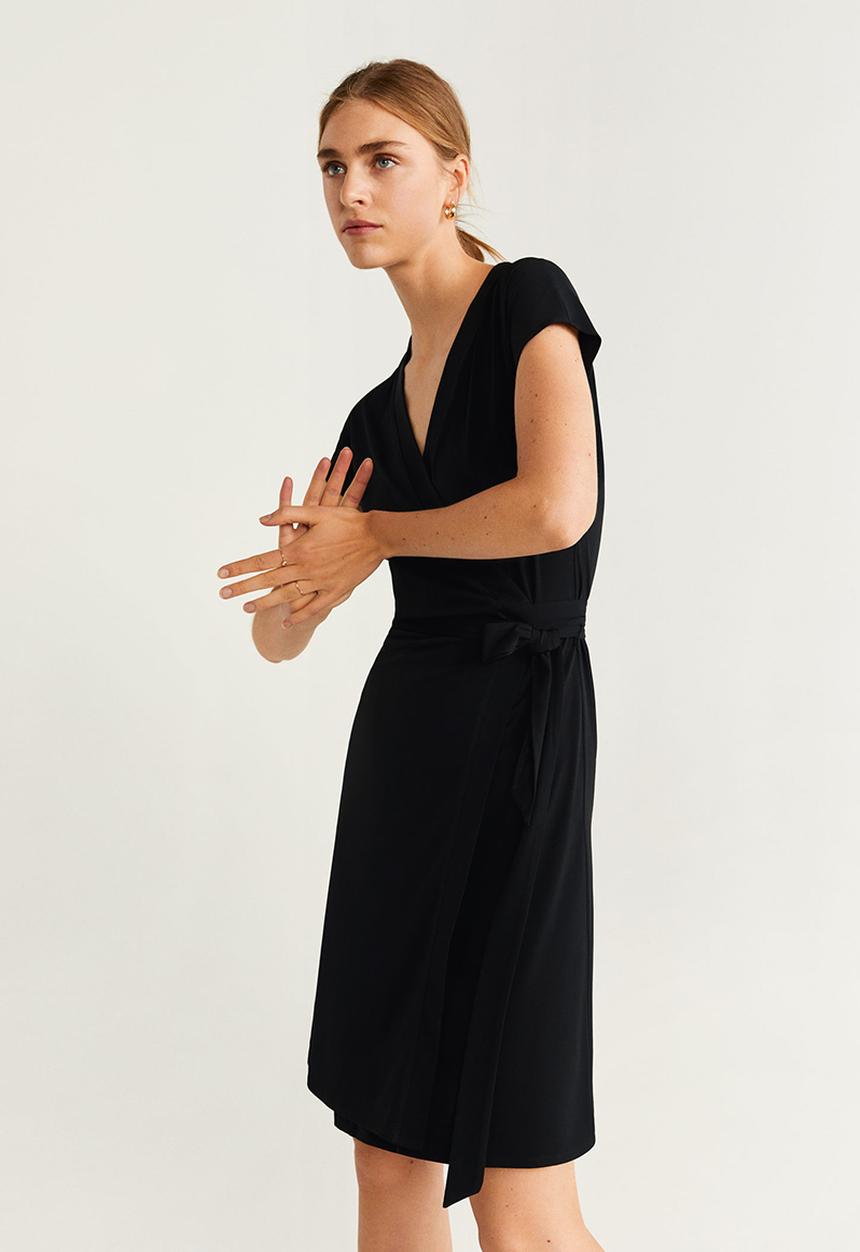 MANGO - Dress crossep - black