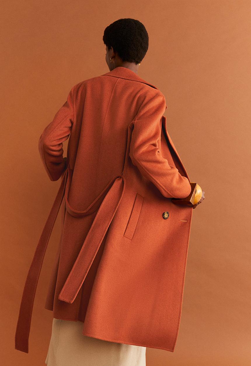 MANGO - Coat robert - orange