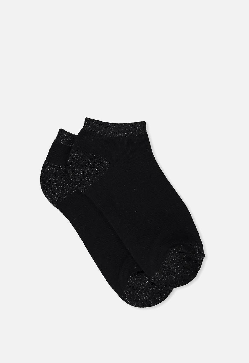 Cotton On - Get shorty ankle socks - black 