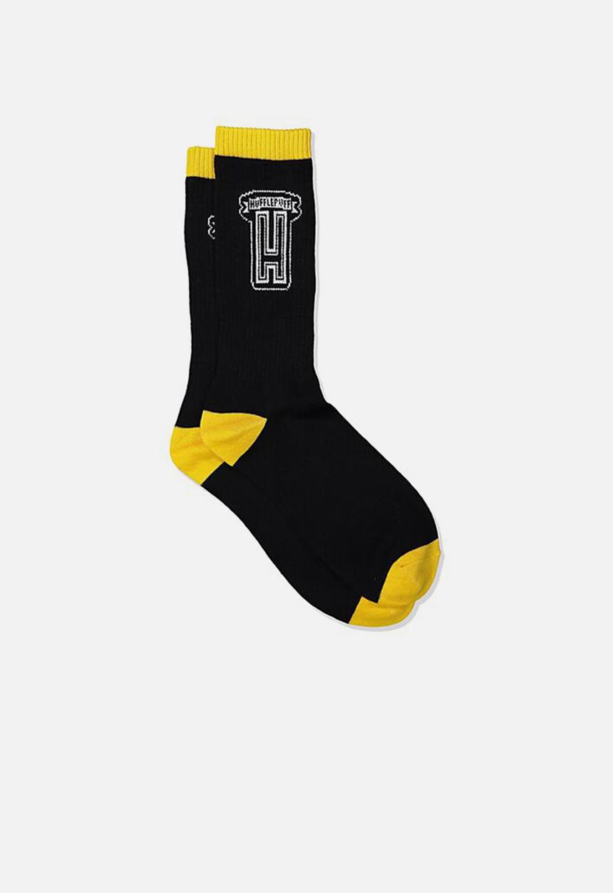 Typo - Wb hpo hufflepuff college socks - black & yellow