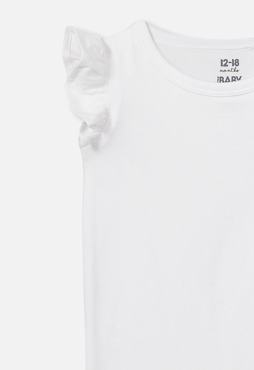 Cotton On - The sleeveless ruffle bubbysuit - white