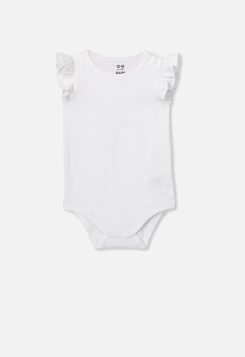 Cotton On - The sleeveless ruffle bubbysuit - white