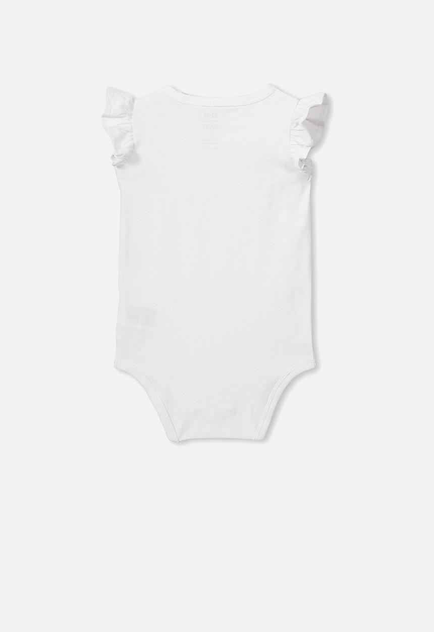 Cotton On - The sleeveless ruffle bubbysuit - white
