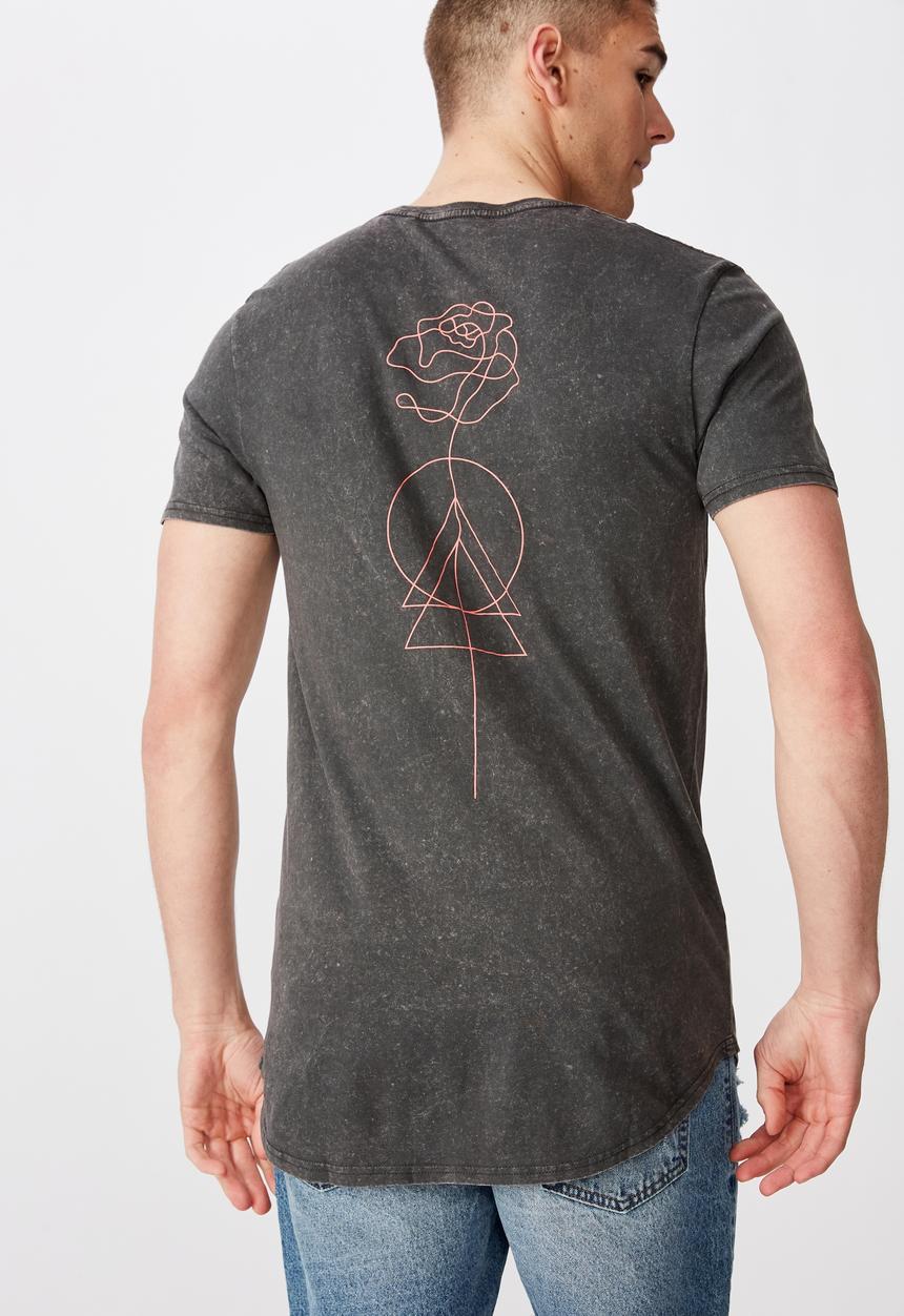 Factorie - Curved graphic T-shirt - grey