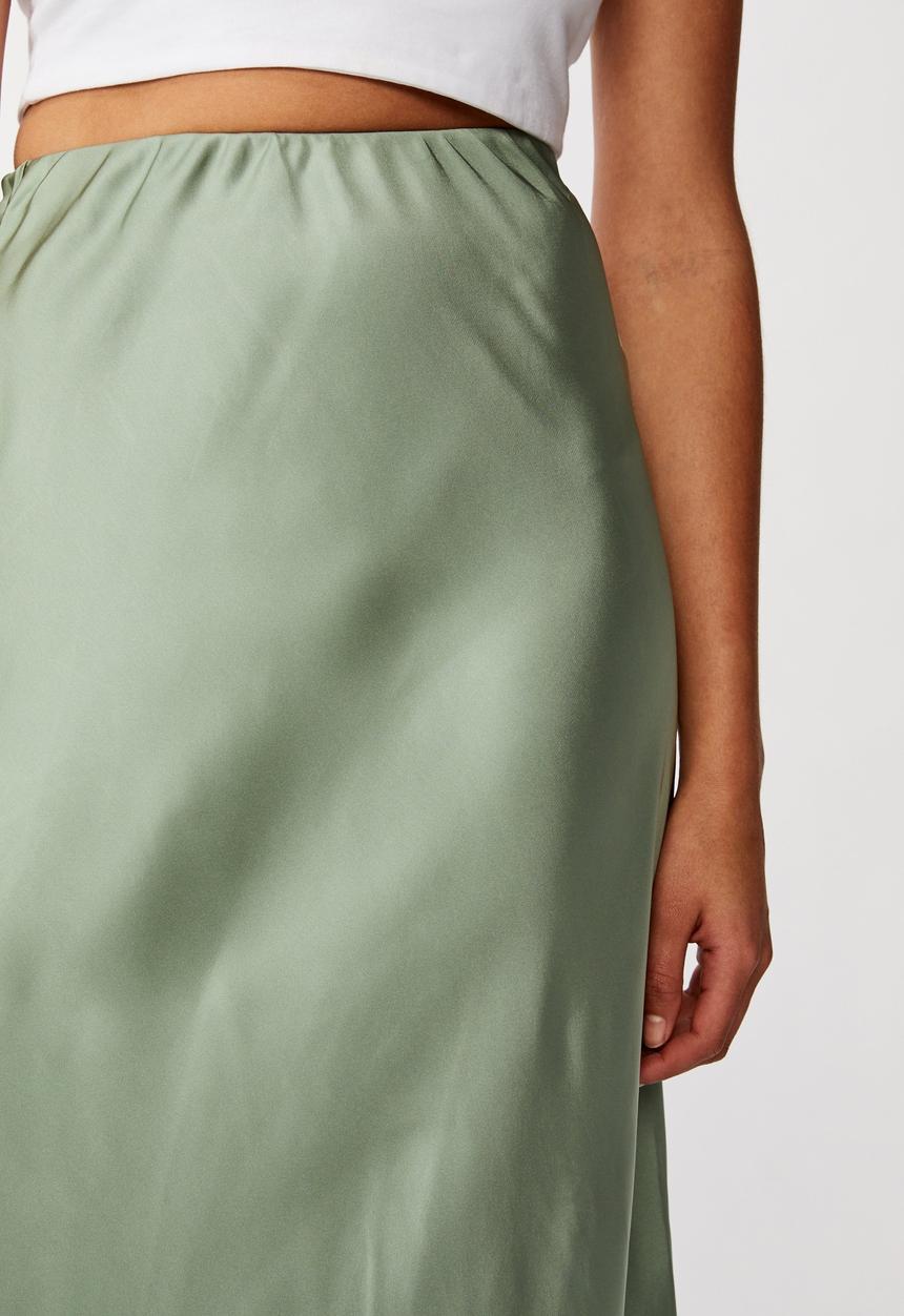 Cotton On - Belle bias midi skirt - green