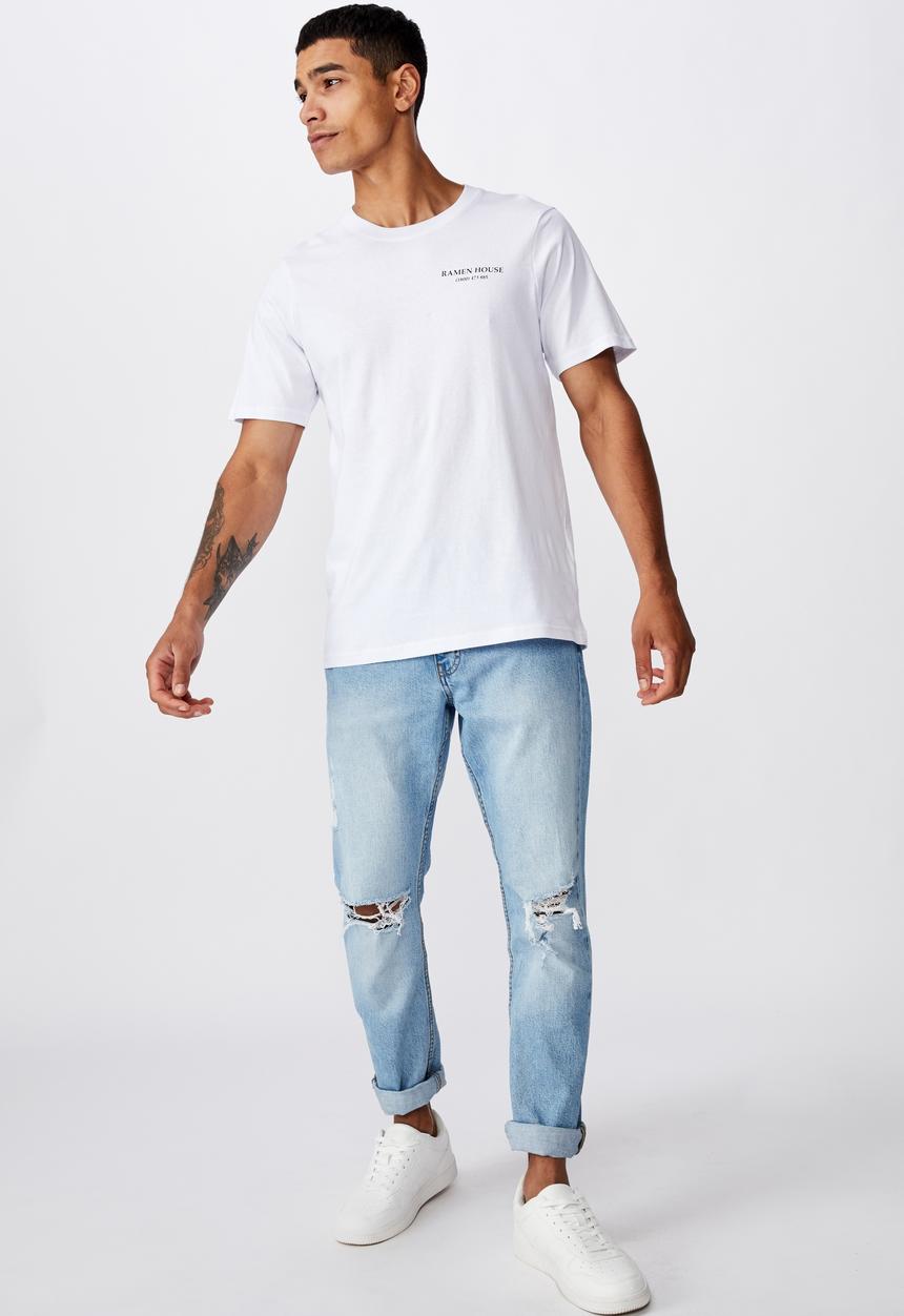 Cotton On - Noodle brain tbar souvenir T-shirt - white