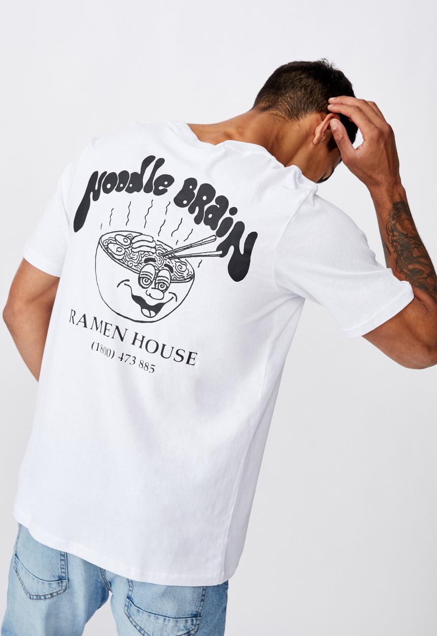 Cotton On - Noodle brain tbar souvenir T-shirt - white