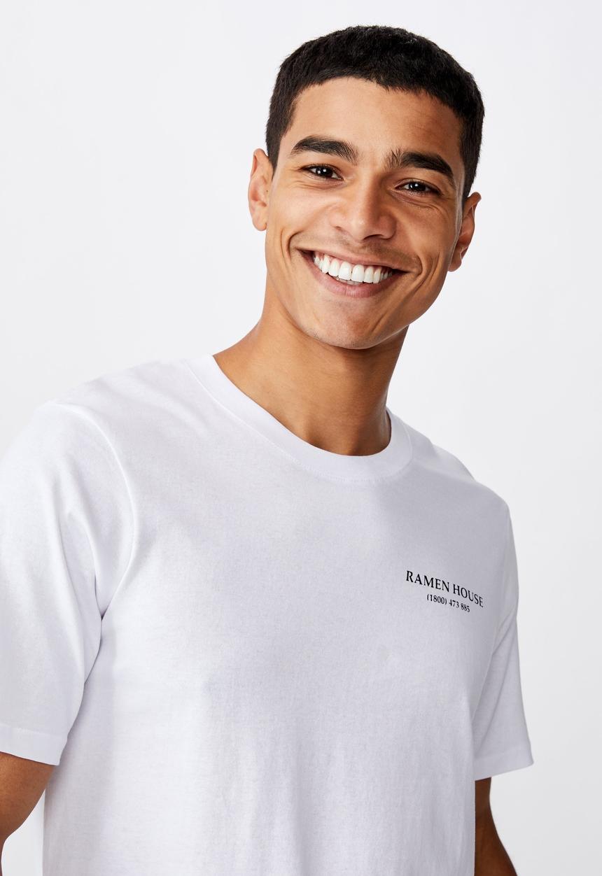 Cotton On - Noodle brain tbar souvenir T-shirt - white