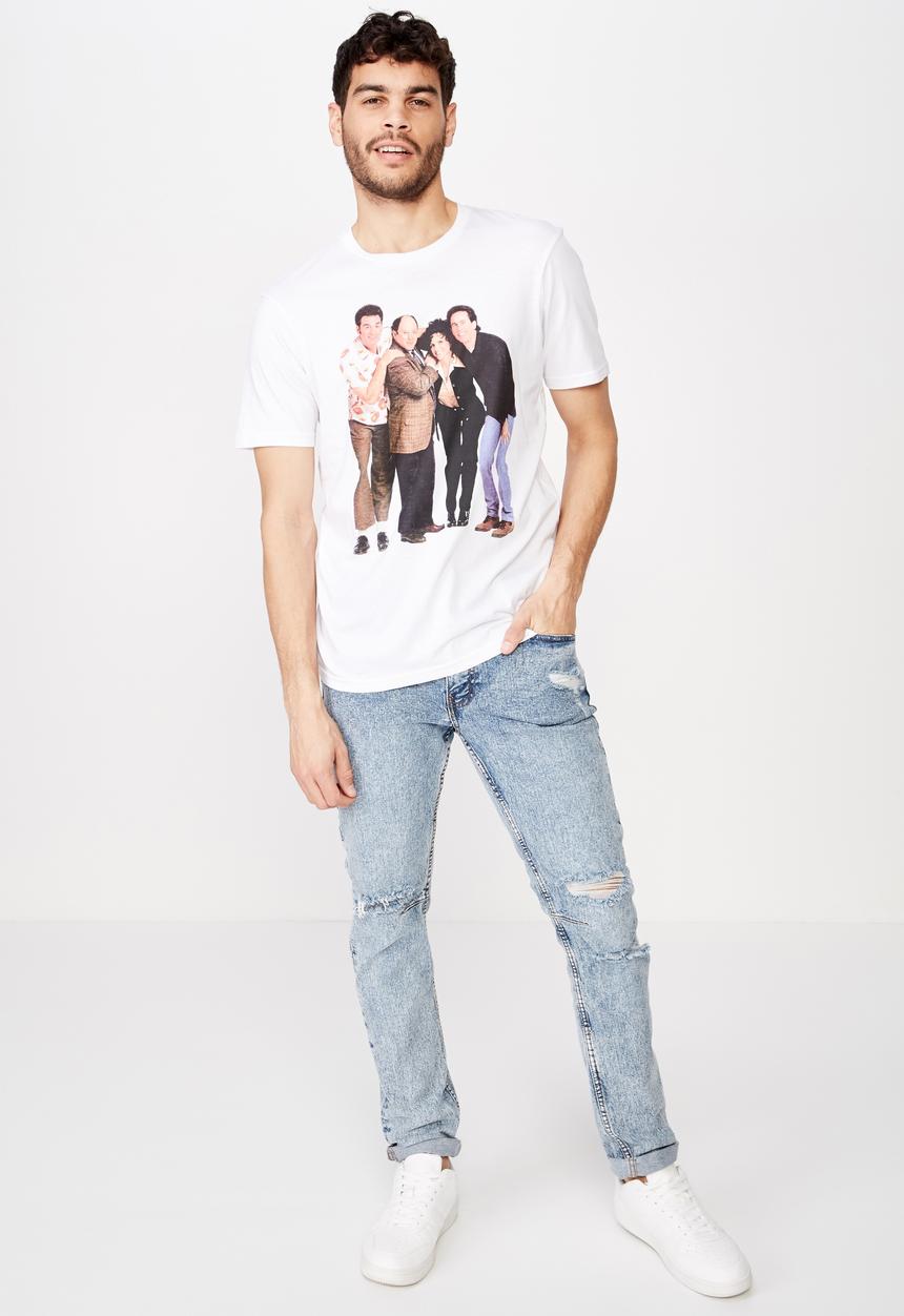 Cotton On - Seinfeld - standing collab T-shirt - white